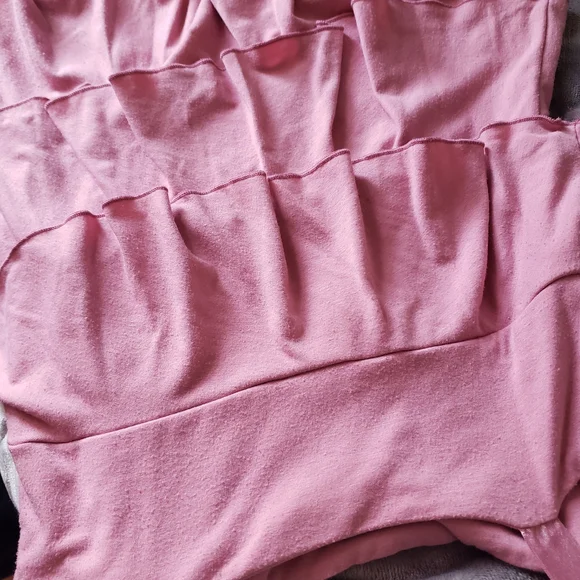 Xhilaration Dusty Rose Tiered Ruffle Tank with Satin Waist Ribbon - Picture 4 of 5